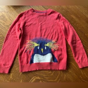 Mini Boden Red Penguin Sweater